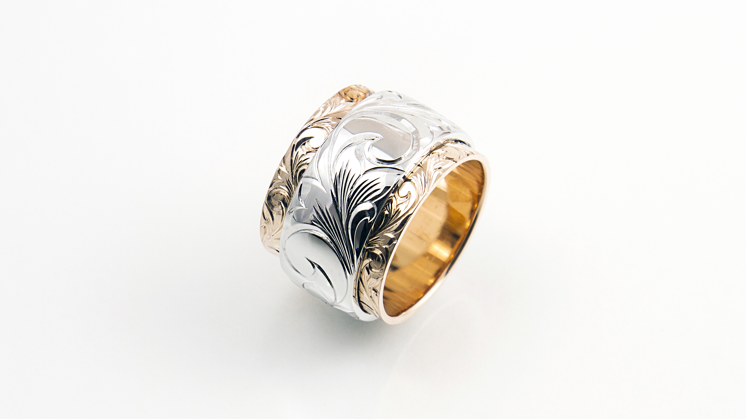 ファッションリング/スクロール＆リーフ